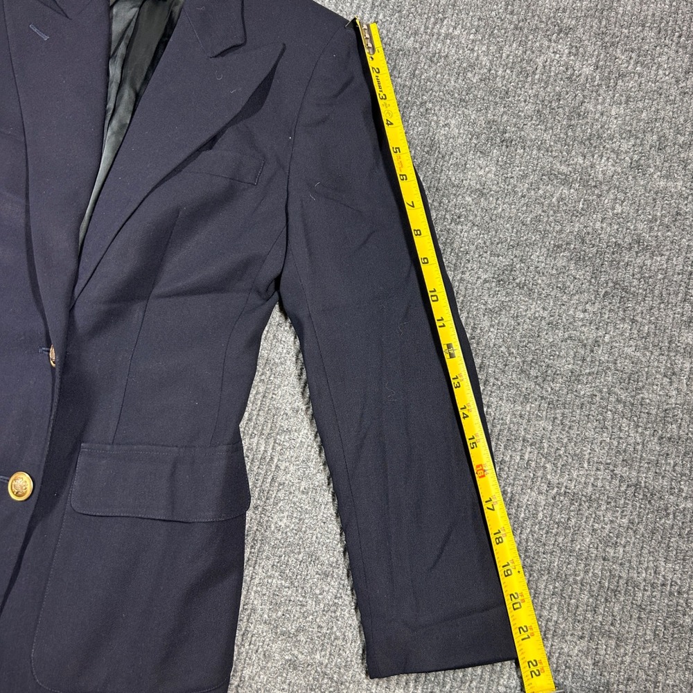Vintage Lauren Ralph Lauren Blazer Women's‎ 4P Petite Navy Wool Gold Buttons - Picture 7 of 8